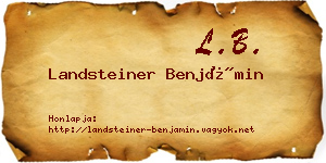 Landsteiner Benjámin névjegykártya
